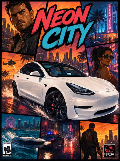 Game cover generated from the same car photo