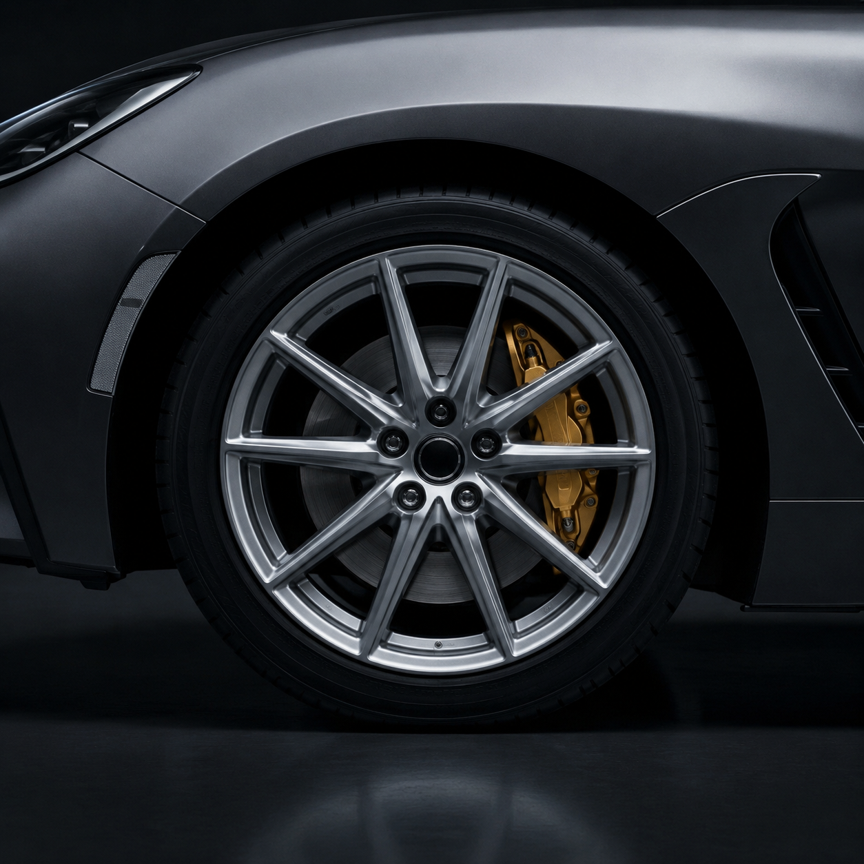 Gold Calipers — Brakes option rendered by the ModMyCar studio