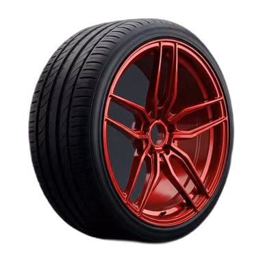 Candy Red Multi-Spoke — Wheels option rendered by the ModMyCar studio
