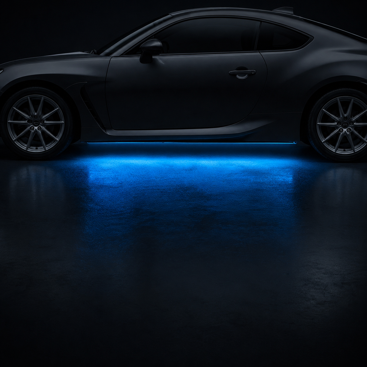 Ice Blue Underglow — Details option rendered by the ModMyCar studio