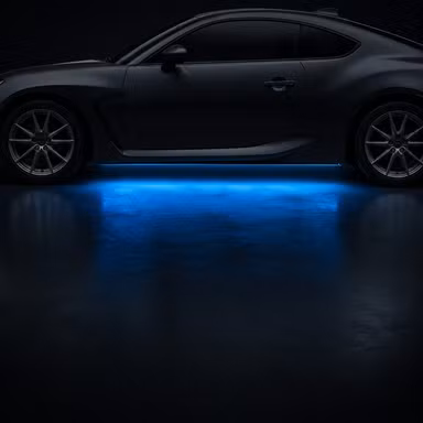 Ice Blue Underglow — Details option rendered by the ModMyCar studio