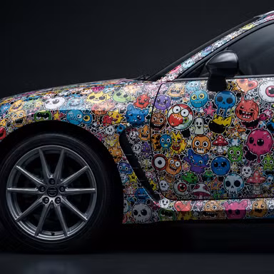 Stickerbomb — Graphics option rendered by the ModMyCar studio