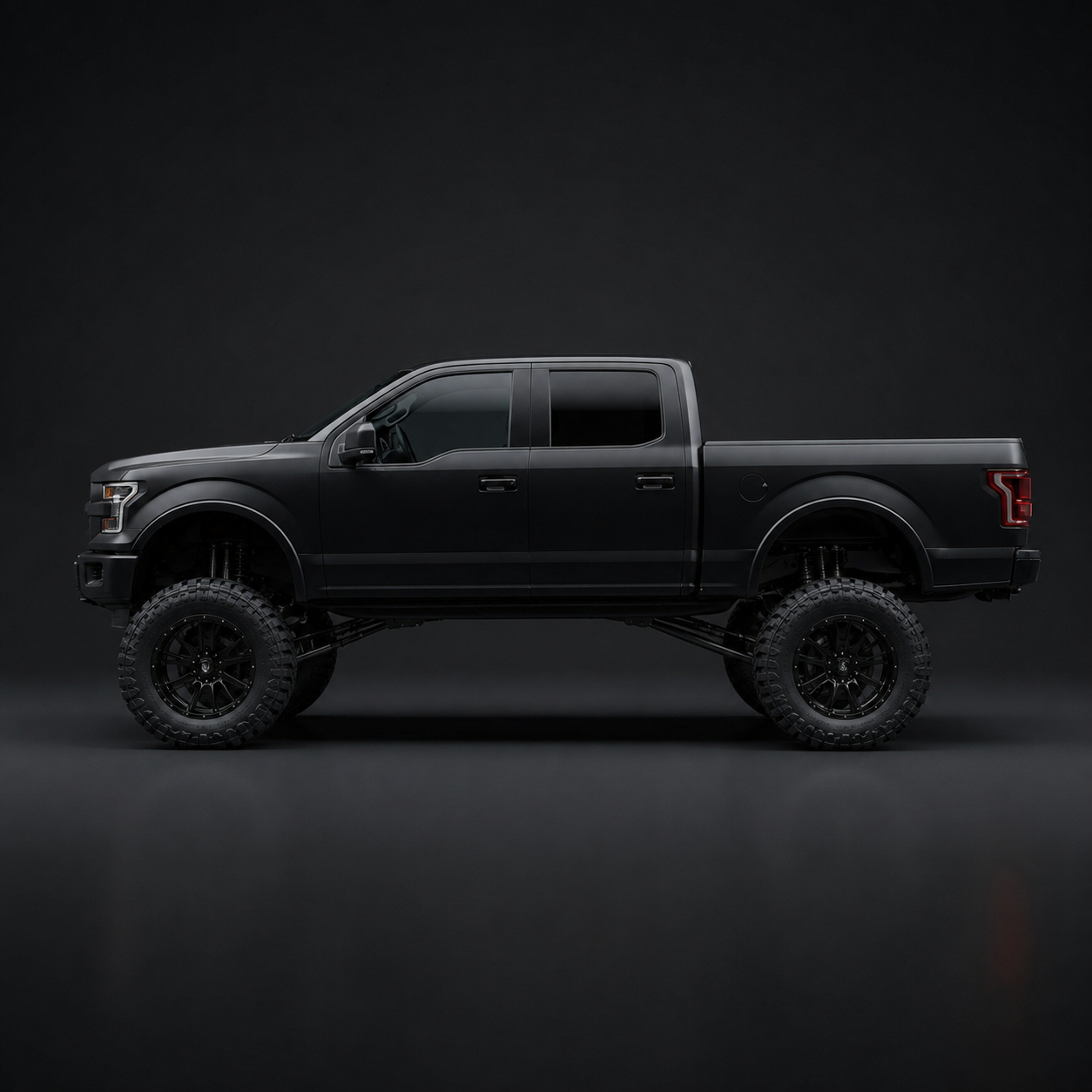 Lifted + 37s — Stance option rendered by the ModMyCar studio